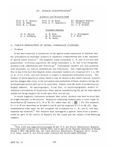 XV. SPEECH  COMMUNICATION&#34; Academic  and  Research  Staff