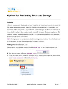 Options for Presenting Tests and Surveys