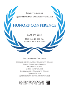 HONORS CONFERENCE MAY 1 , 2015