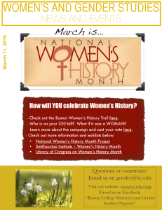WOMEN’S AND GENDER STUDIES  March is… NEWS AND EVENTS