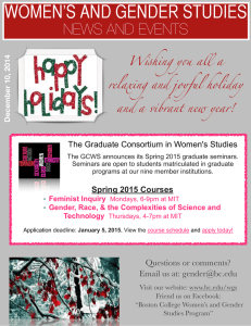 WOMEN’S AND GENDER STUDIES  NEWS AND EVENTS !