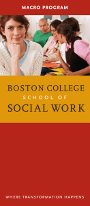 SOCIAL WOR K  BOSTON COLLEGE
