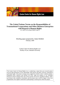The United Nations Norms on the Responsibilities of