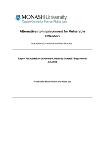 Alternatives to Imprisonment for Vulnerable Offenders  Report for Australian Government Attorney-General’s Department