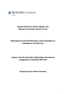 Castan Centre for Human Rights Law Monash University Faculty of Law