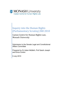 Inquiry into the Human Rights (Parliamentary Scrutiny) Bill 2010