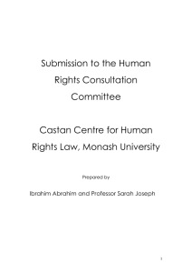 Submission to the Human Rights Consultation Committee