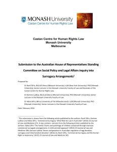   Submission to the Australian House of Representatives Standing  Committee on Social Policy and Legal Affairs inquiry into 