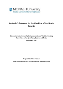 Australia’s Advocacy for the Abolition of the Death Penalty