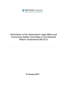 Submission to the Queensland Legal Affairs and he Electoral