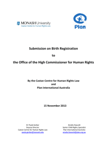 Submission on Birth Registration to