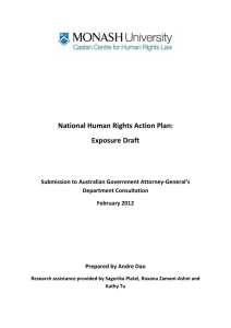 National Human Rights Action Plan: Exposure Draft