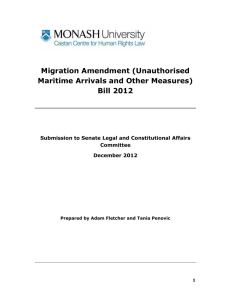 Migration Amendment (Unauthorised Maritime Arrivals and Other Measures) Bill 2012