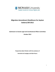 Migration Amendment (Healthcare for Asylum Seekers) Bill 2012