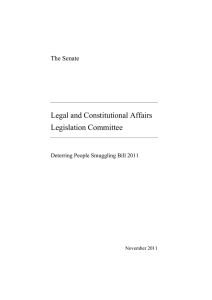 Legal and Constitutional Affairs Legislation Committee The Senate Deterring People Smuggling Bill 2011