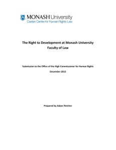 The Right to Development at Monash University Faculty of Law