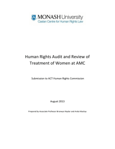 Human Rights Audit and Review of Treatment of Women at AMC