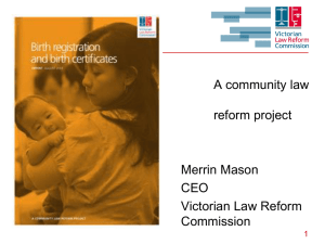 A community law reform project Merrin Mason CEO