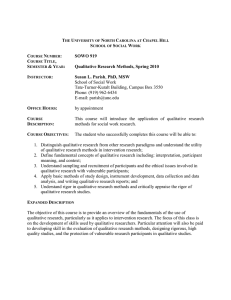 School of Social Work Tate-Turner-Kuralt Building, Campus Box 3550 Phone: (919) 962-6434