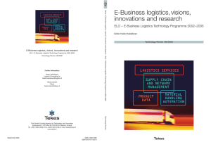 E-Business logistics, visions, innovations and research