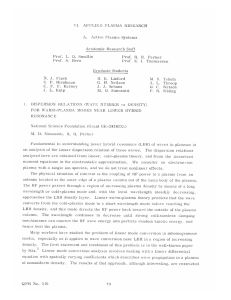 VI. APPLIED  PLASMA  RESEARCH A. Active  Plasma  Systems