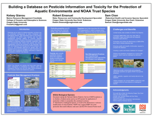 Building a Database on Pesticide Information and Toxicity for the... Aquatic Environments and NOAA Trust Species