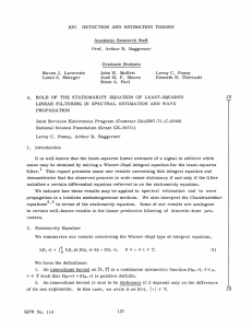 XIV. DETECTION  AND  ESTIMATION  THEORY