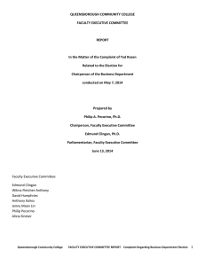 QUEENSBOROUGH COMMUNITY COLLEGE FACULTY EXECUTIVE COMMITTEE  REPORT