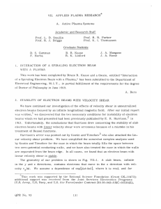 VII. APPLIED  PLASMA  RESEARCH A. Active  Plasma  Systems