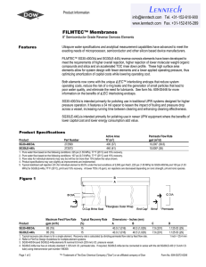 FILMTEC™ Membranes Product Information 8” Semiconductor Grade Reverse Osmosis Elem