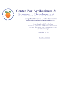 Georgia Food Processors' Location Determinants and Attraction-Retention-Expansion Factors