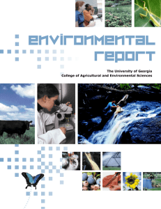 Environmental Report The University of Georgia College of Agricultural and Environmental Sciences