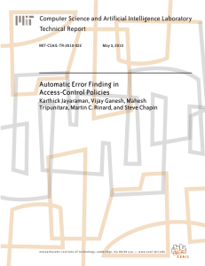 Automatic Error Finding in Access-Control Policies Computer Science and Artificial Intelligence Laboratory