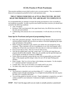 IC210, Practice 6-Week Practicums