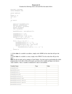 Homework Examine the following source code and fill in the matrix...