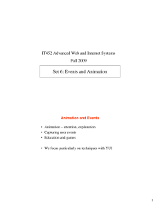 Set 6: Events and Animation IT452 Advanced Web and Internet Systems