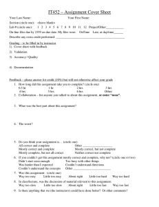 IT452 – Assignment Cover Sheet