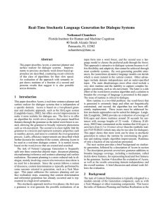 Real-Time Stochastic Language Generation for Dialogue Systems