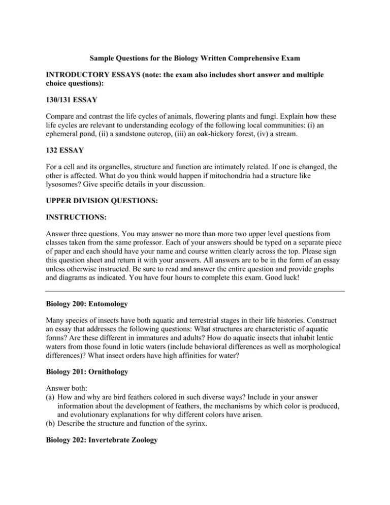 sample-questions-for-the-biology-written-comprehensive-exam