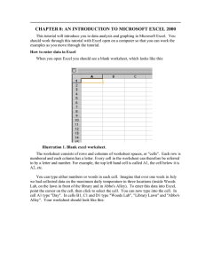 CHAPTER 8: AN INTRODUCTION TO MICROSOFT EXCEL 2000