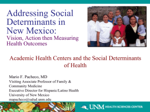 Addressing Social Determinants in New Mexico: Academic Health Centers and the Social Determinants