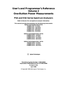 User’s and Programmer’s Reference Volume 2 One-Button Power Measurements