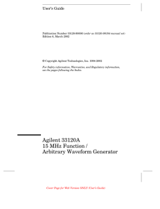 Agilent 33120A 15 MHz Function / Arbitrary Waveform Generator User’s Guide