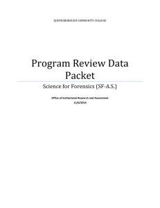Program Review Data Packet Science for Forensics (SF-A.S.)