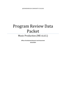 Program	Review	Data Packet Music	Production	(ME‐A.A.S.)