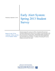 Early Alert System: Spring 2013 Student Survey