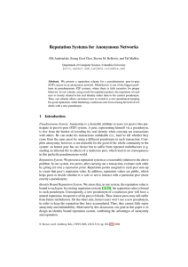 Reputation Systems for Anonymous Networks