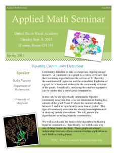 Seminar Applied Math Seminar Bipartite Community Detection