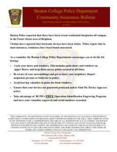 Boston College Police Department Community Awareness Bulletin