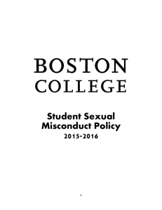 Student Sexual Misconduct Policy 2015-2016